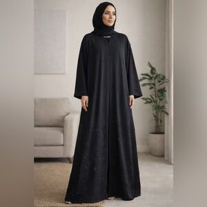 Black abaya size 60 made in UAE with hijab